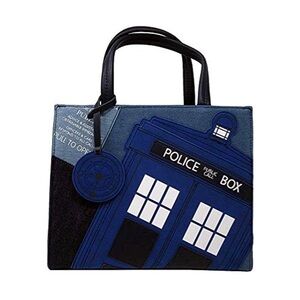 Like New Loungefly Doctor Who Tardis Denim Tote Bag